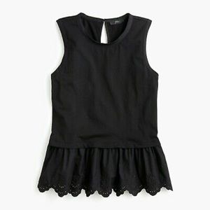 J.Crew Eyelet Peplum Tank